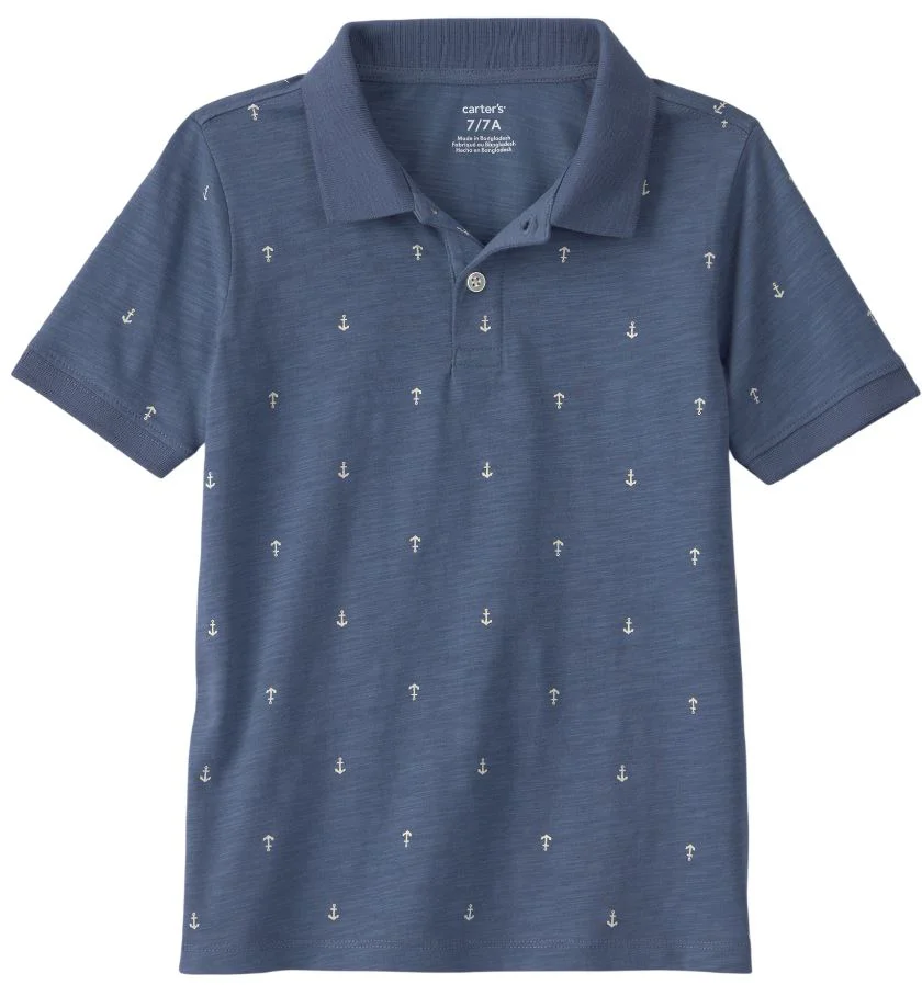 image for Carter's Tricou polo din bumbac Navy Anchor foto