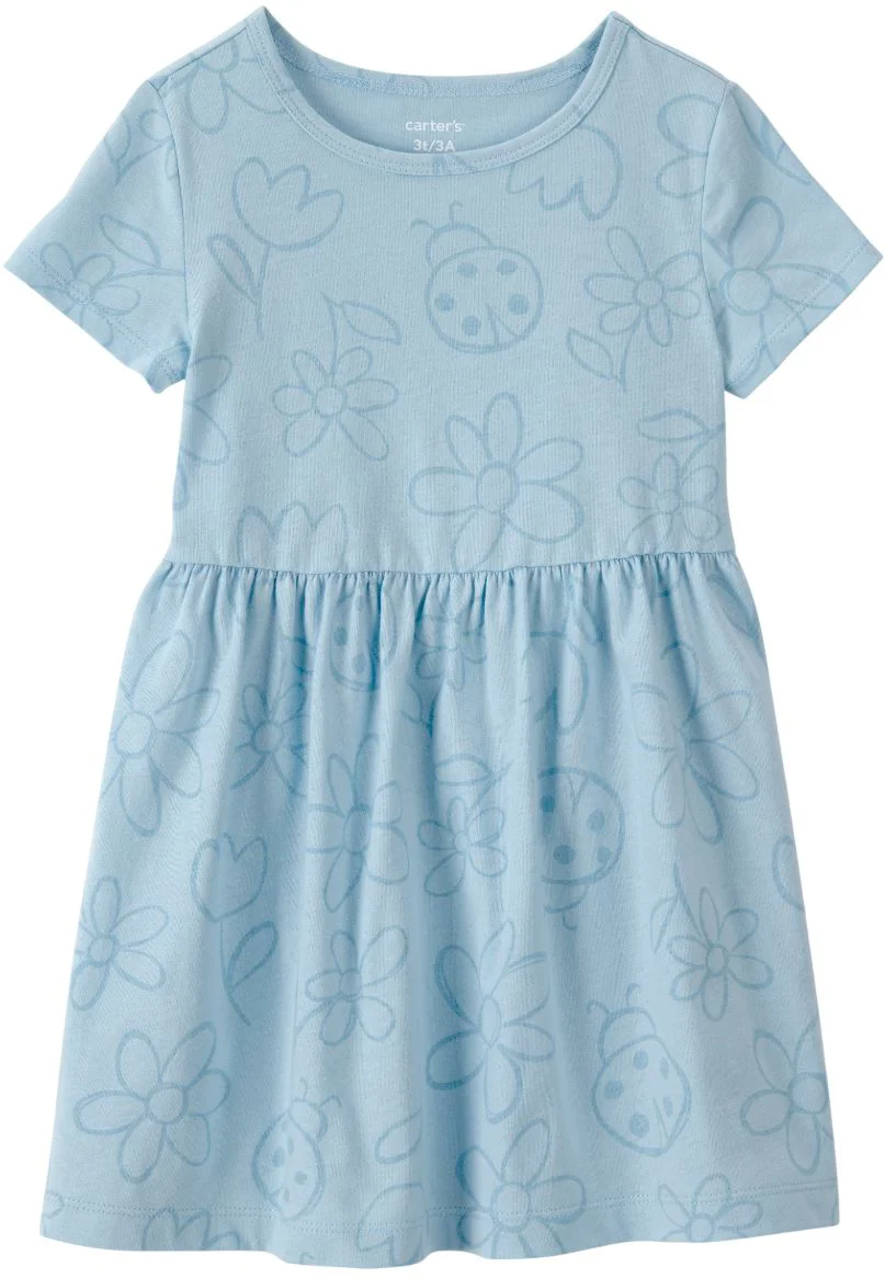 image for Carter's Хлопковое платье Blue Floral Ladybug foto
