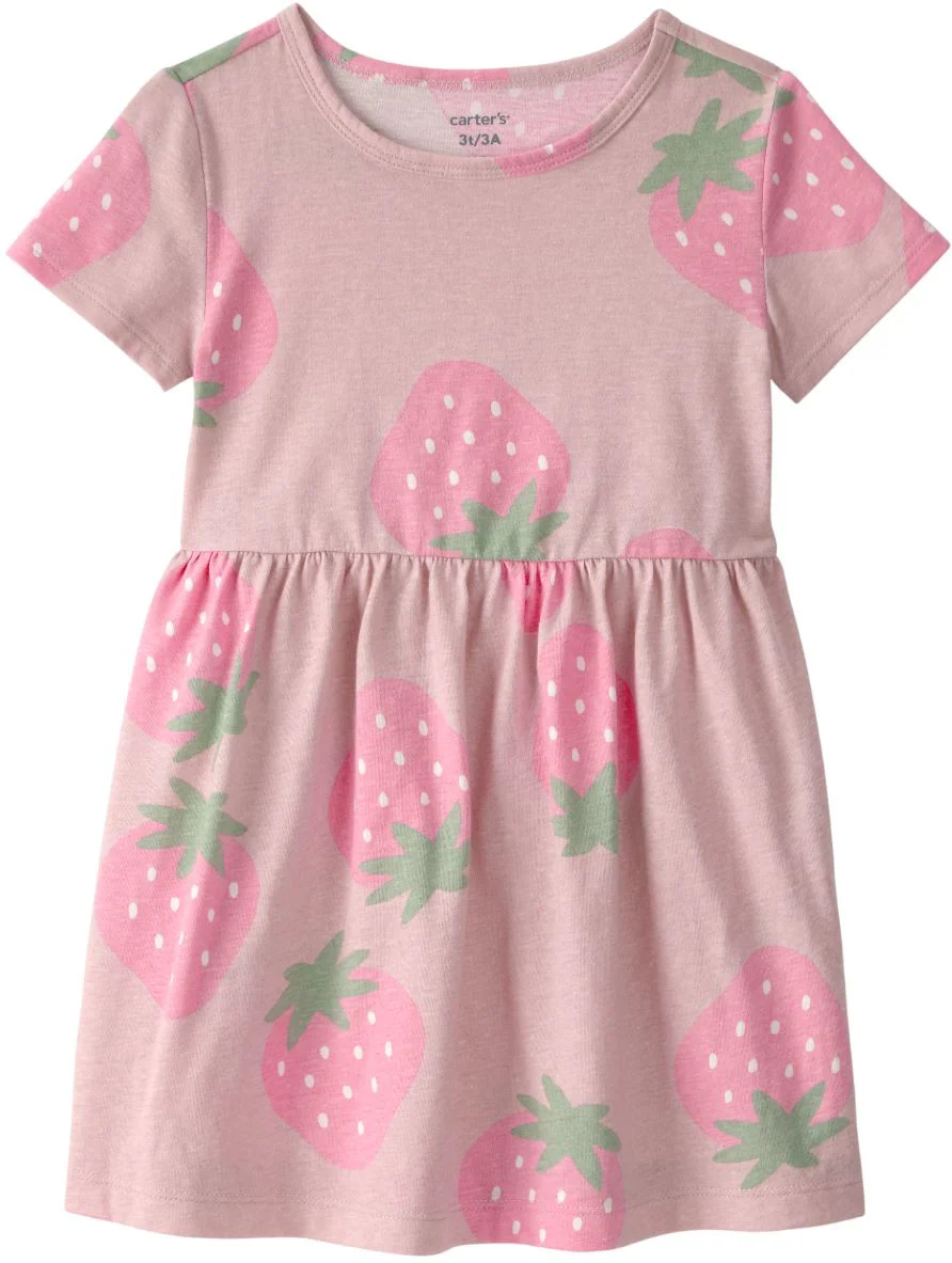 Carter's Хлопковое платье Pink Strawberry foto