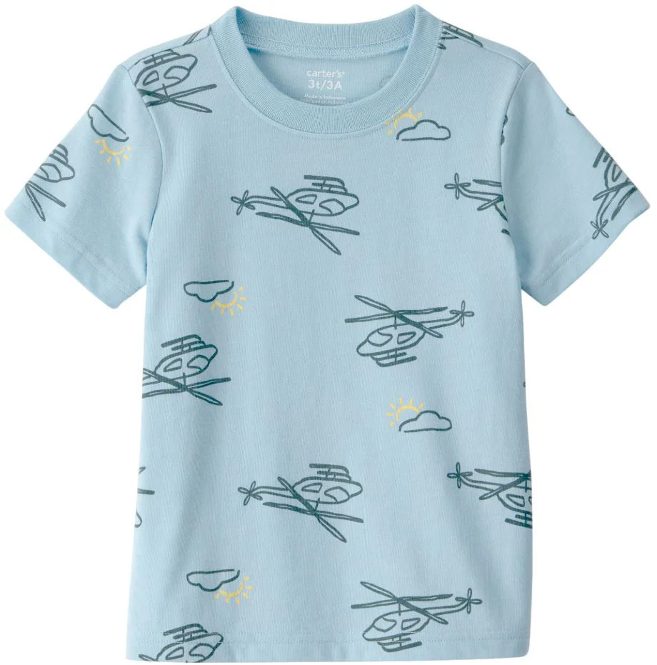 image for Carter's Tricou Blue Helicopter foto