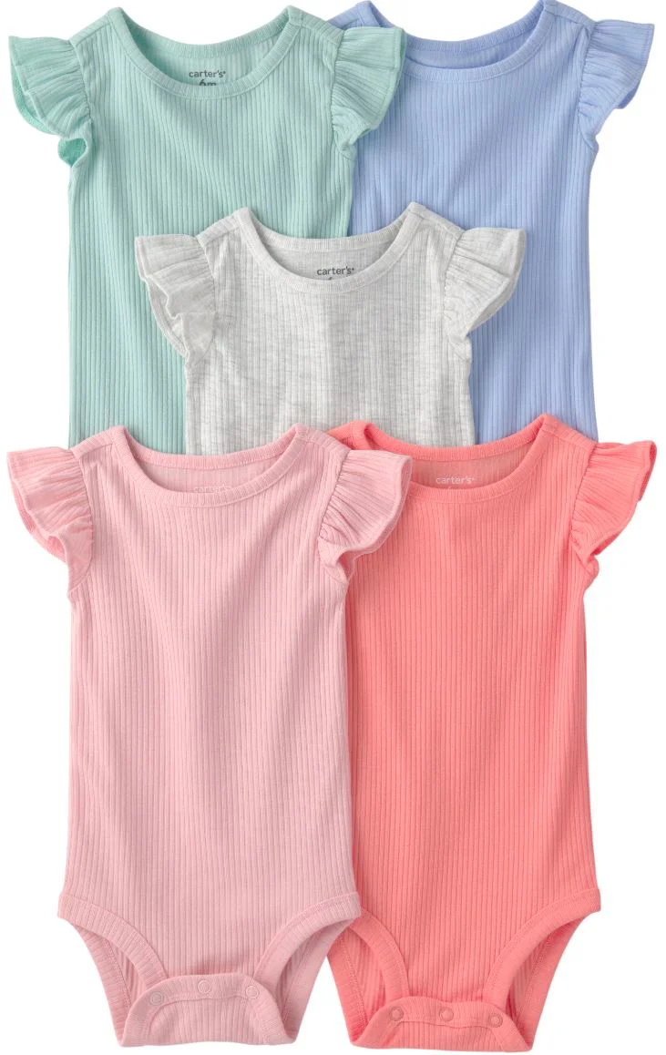 image for Carter's Set 5 body multicolore cu maneca scurta Multi Flutter foto