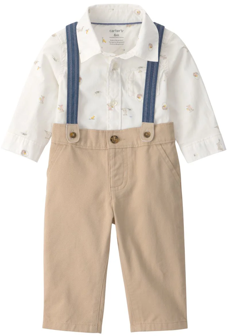 image for Carter's Set 2 piese Mini Easter - body si pantaloni cu bretele foto