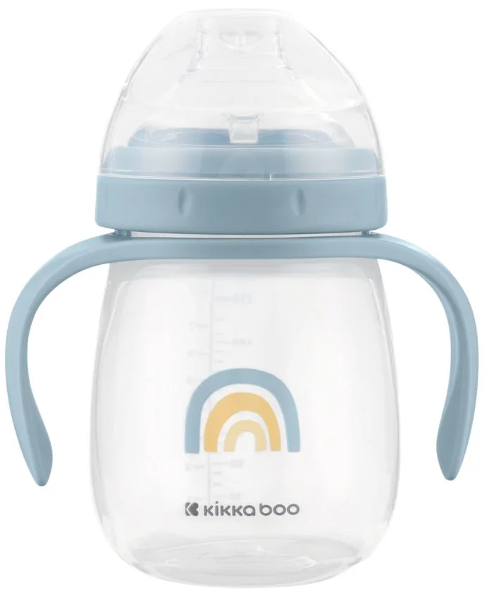 image for Cana din silicon cu nasuc moale KikkaBoo Stripy Friends, 240 ml foto