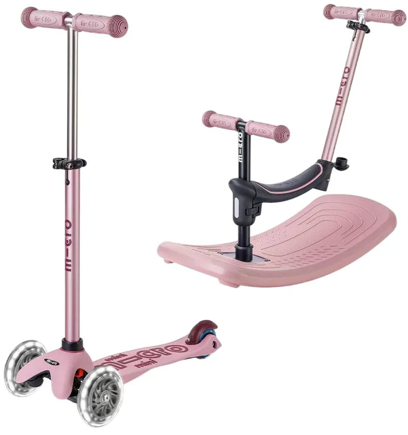 Trotineta 6 in 1 Micro Mini Rock&Go Deluxe LED Dusty Rose foto