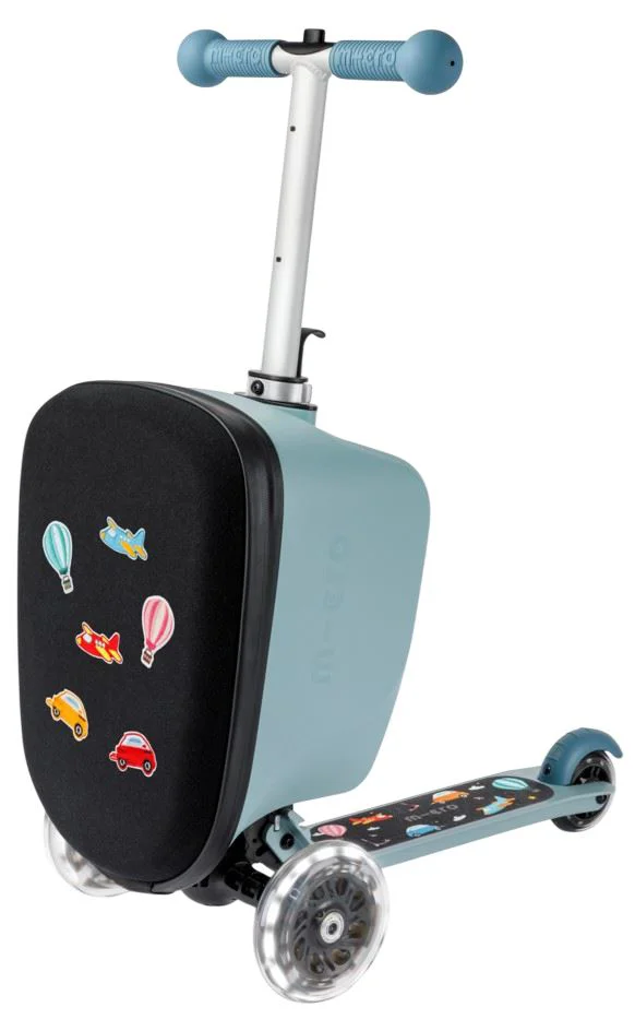Trotineta Micro Luggage Junior Patch & Play Frosty Blue Limited Edition foto