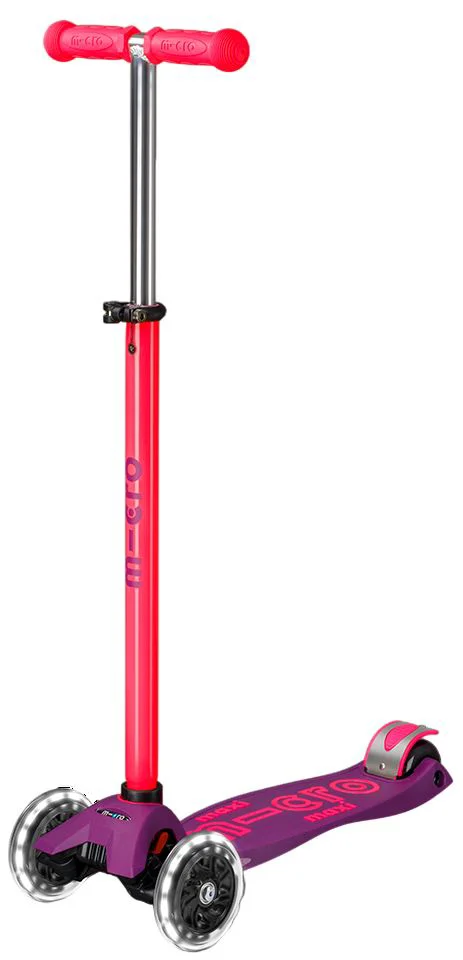 Trotineta Micro Maxi Deluxe Neon LED Ultra Pink foto