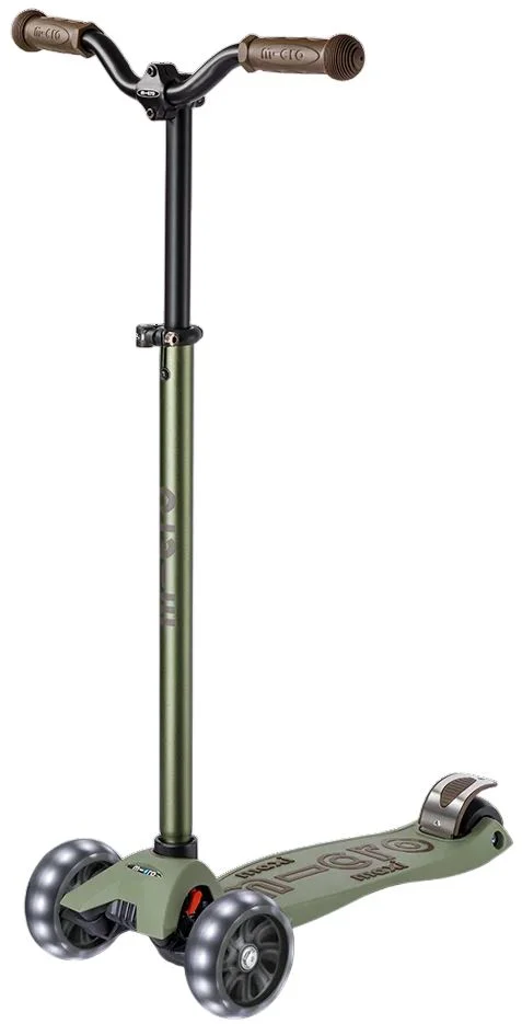 Trotineta Micro Maxi Deluxe Pro LED Olive Green foto