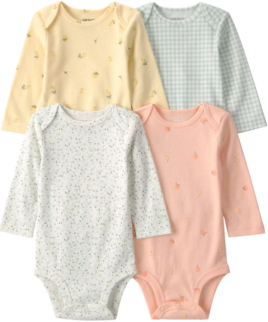 image for Carter's Set 4 body cu maneca lunga Fruit Floral foto