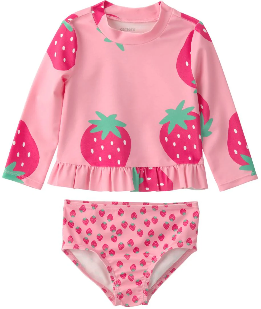 image for Carter's Комплект для плавания 2 в 1 Rashguard Pink - кофта с длинным рукавом и плавки foto