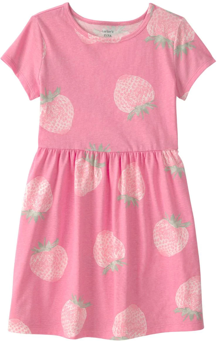 Carter's Rochie din bumbac Pink Strawberry foto