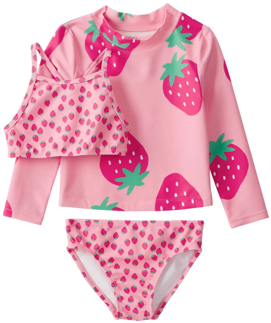 image for Carter's Set 3 piese costum de baie Rashguard Pink - costum 2 piese si bluza foto