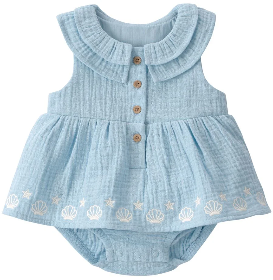 image for Carter's Rochita-body din bumbac Blue Embroidery foto