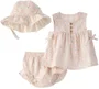 Carter's Set 3 piese Floral Pink - palarie, top fara maneci si pantaloni scurti foto