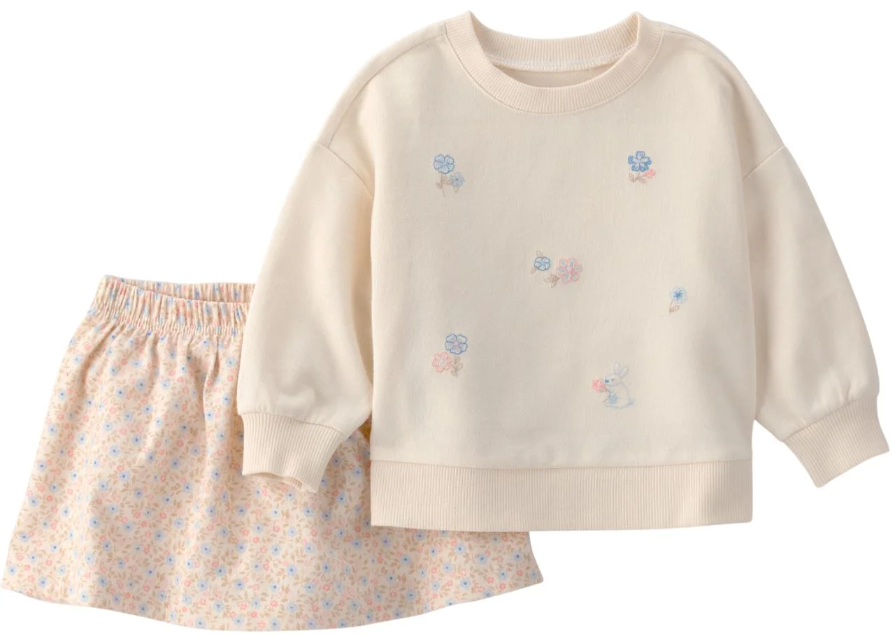 image for Carter's Set 2 piese Cream Easter - hanorac si skort foto