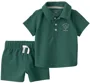 Carter's Set 2 piese Tennis Club Green - polo cu maneca scurta si pantaloni scurti foto