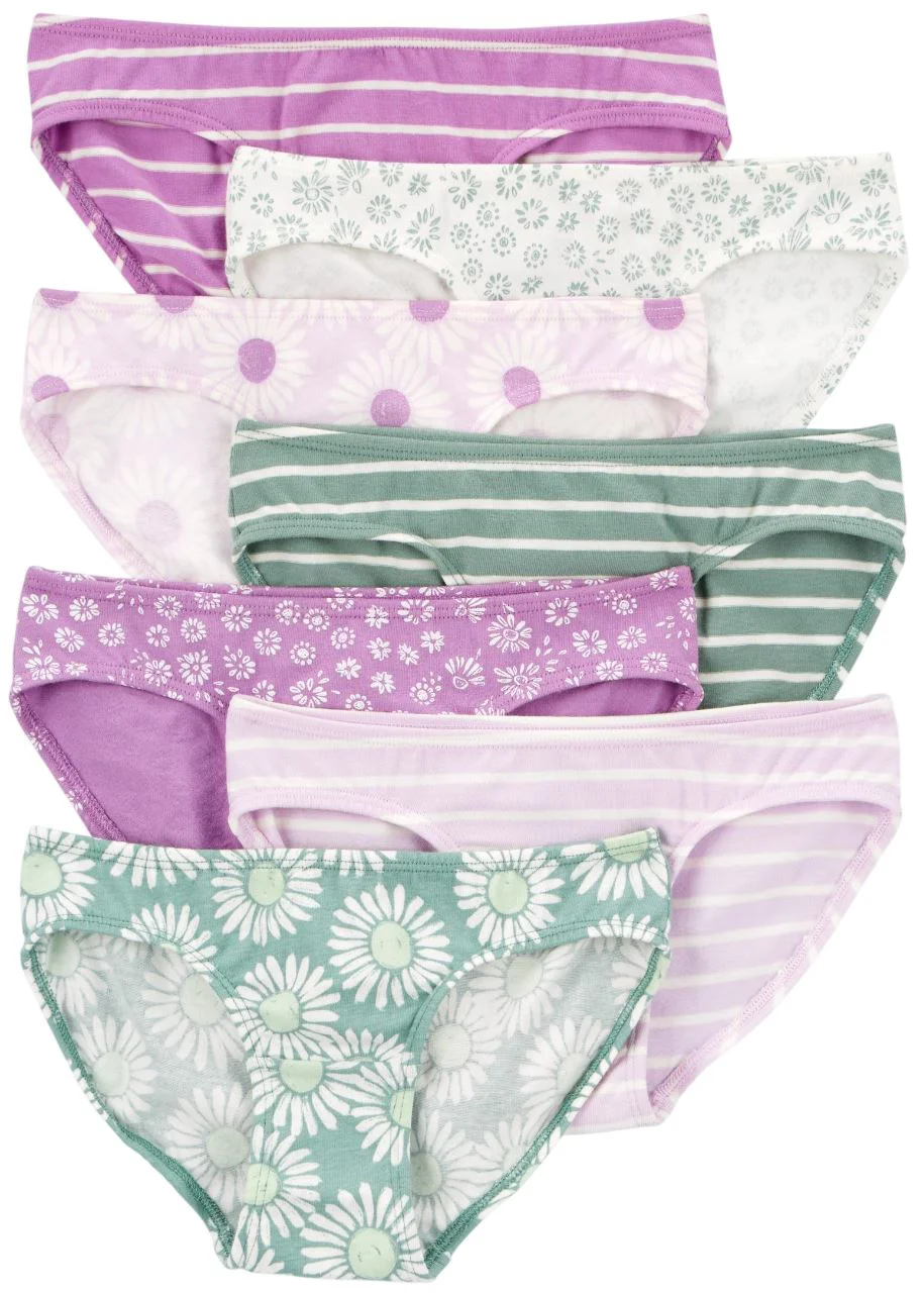 image for Carter's Set 7 chilotei Purple-Green Florals foto