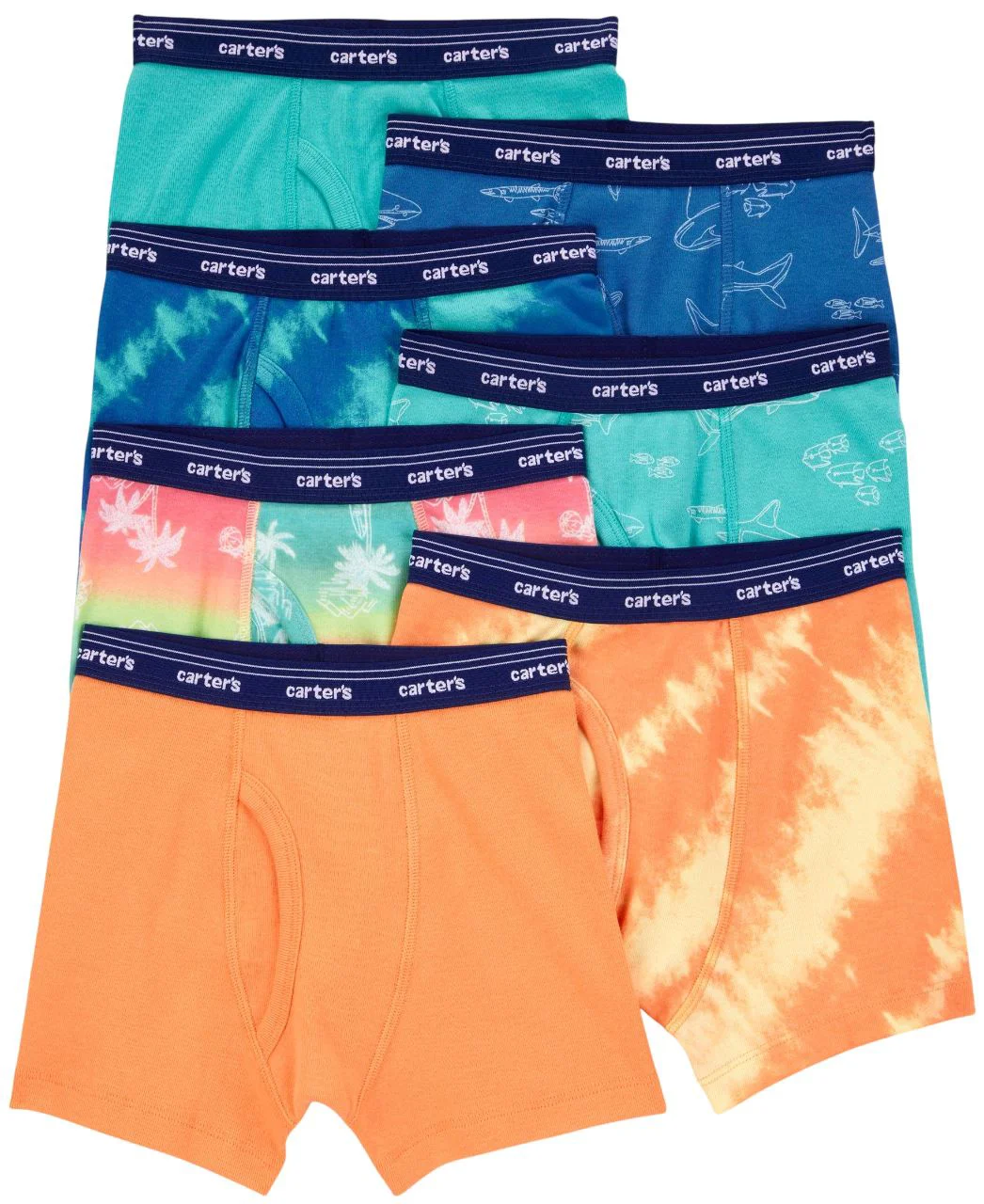 image for Carter's Set 7 boxeri Colorful Tiedye foto