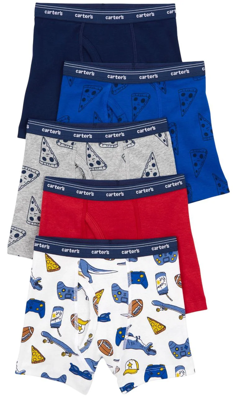 image for Carter's Set 5 boxeri Blue-Red Pizza-Gamer foto