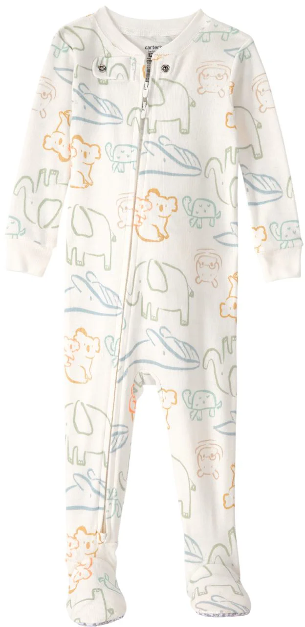 image for Carter's Pijama din bumbac cu botosei Multi Animal Print foto