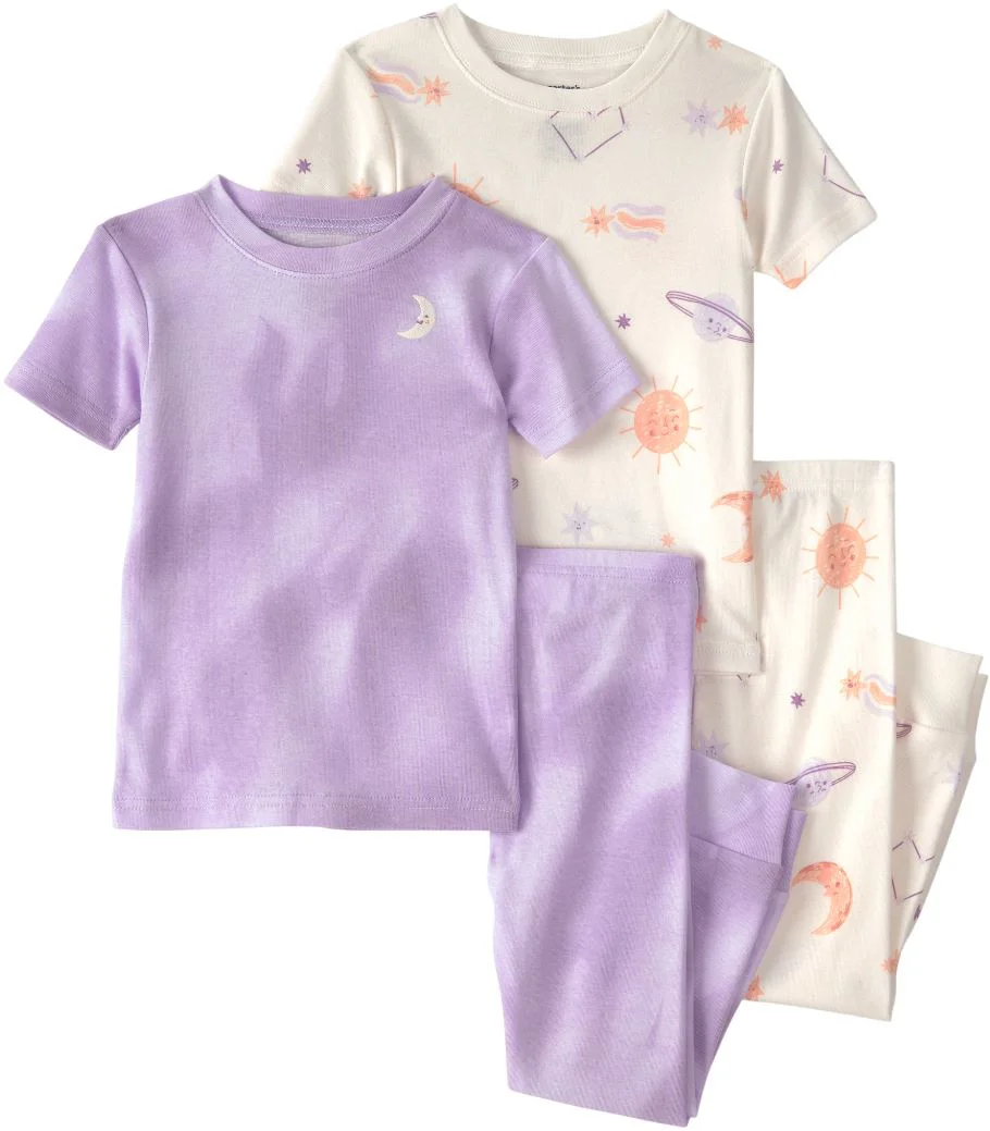 Carter's Set 2 pijamale din bumbac Purple Space foto