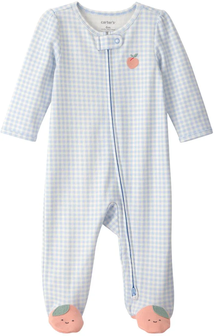 image for Carter's Pijama din bumbac cu botosei Peach Gingham foto