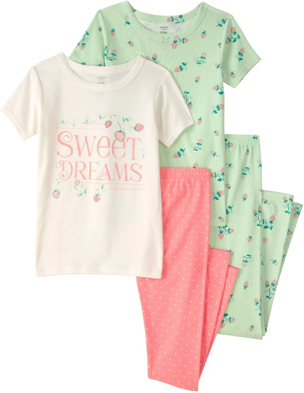 Carter's Set 2 pijamale din bumbac Coral-Mint Strawberry foto