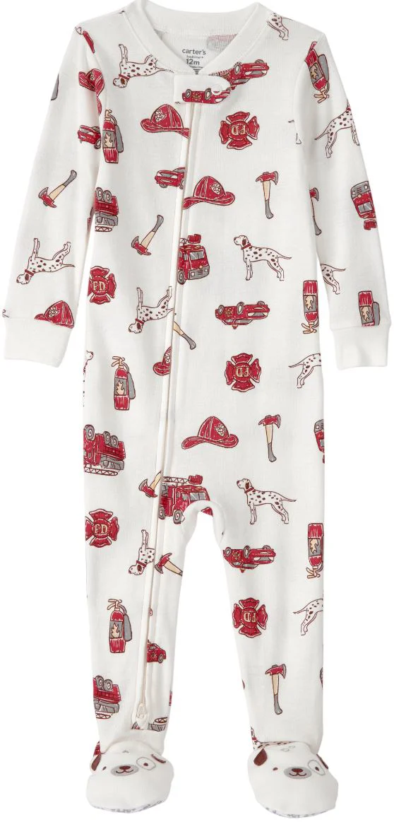 Carter's Pijama din bumbac cu botosei Fire Truck Feet foto