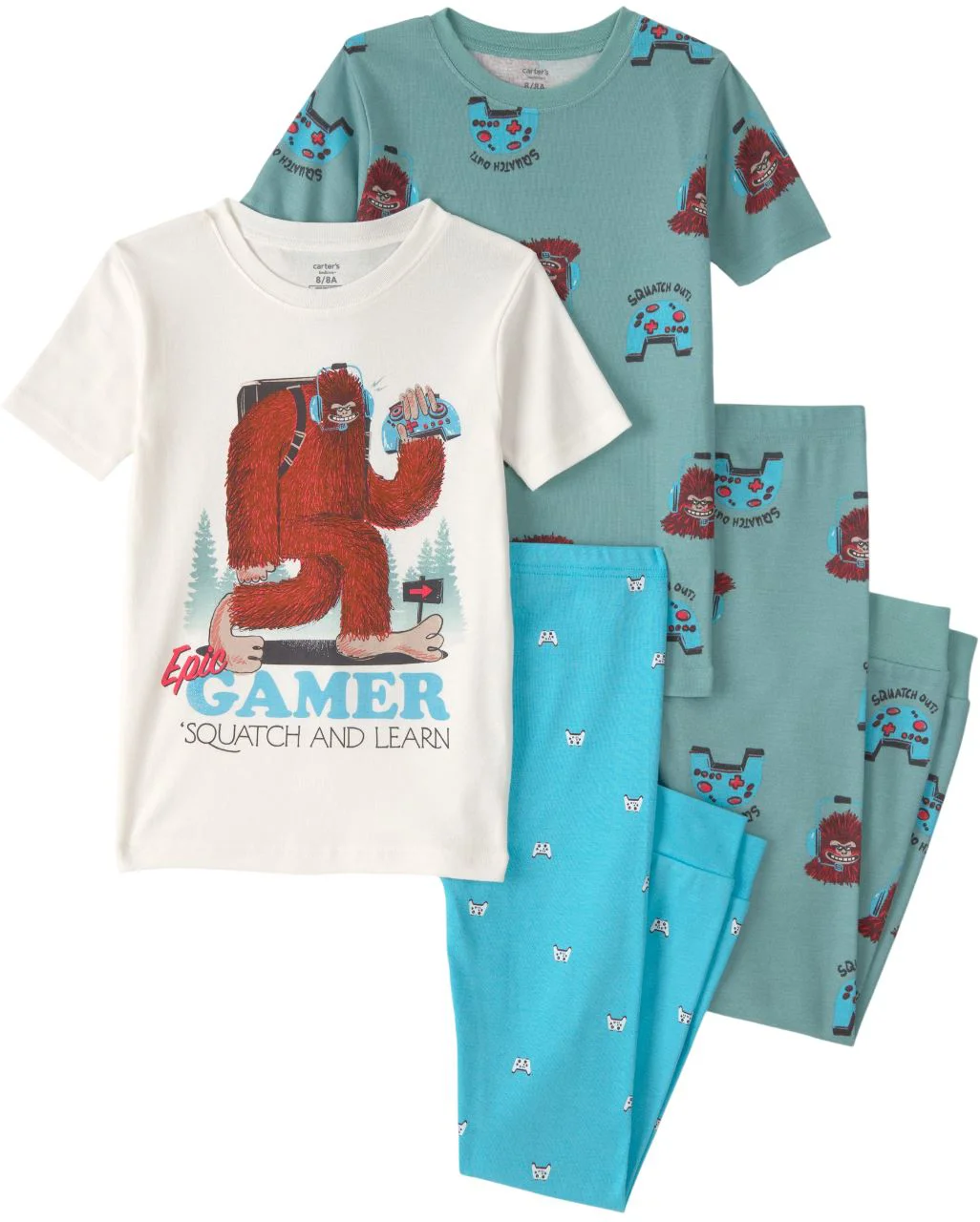 image for Carter's Set 2 pijamale din bumbac Teal Gamer-Yeti foto