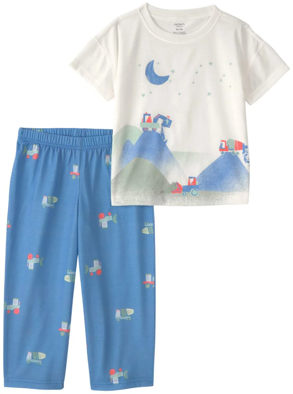 image for Carter's Pijama Blue Construction Trucks foto