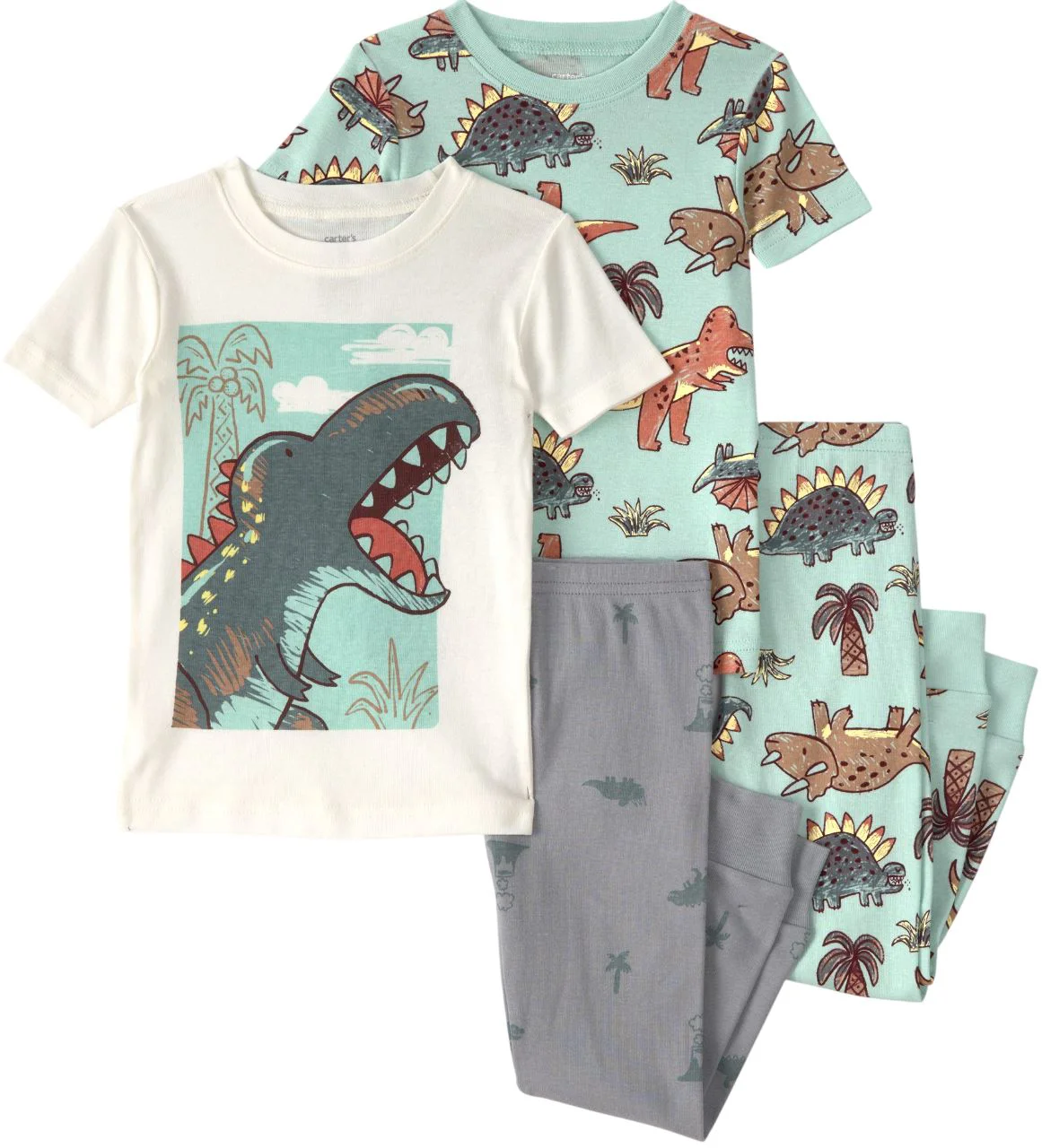 image for Carter's Set 2 pijamale din bumbac Green Dino foto