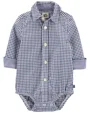 OshKosh Body de tip camasa in carouri Navy Gingham foto