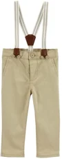 OshKosh Pantaloni cu bretele Khaki foto