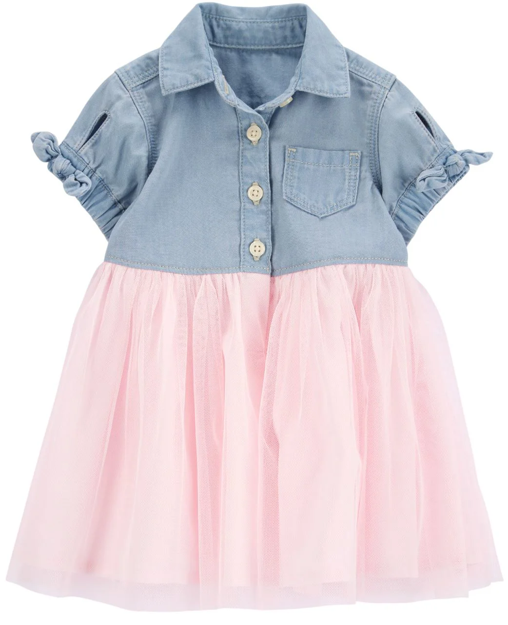 image for OshKosh Rochita din denim cu tulle Iris Blue Ozone foto