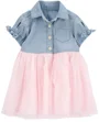 OshKosh Rochita din denim cu tulle Iris Blue Ozone foto