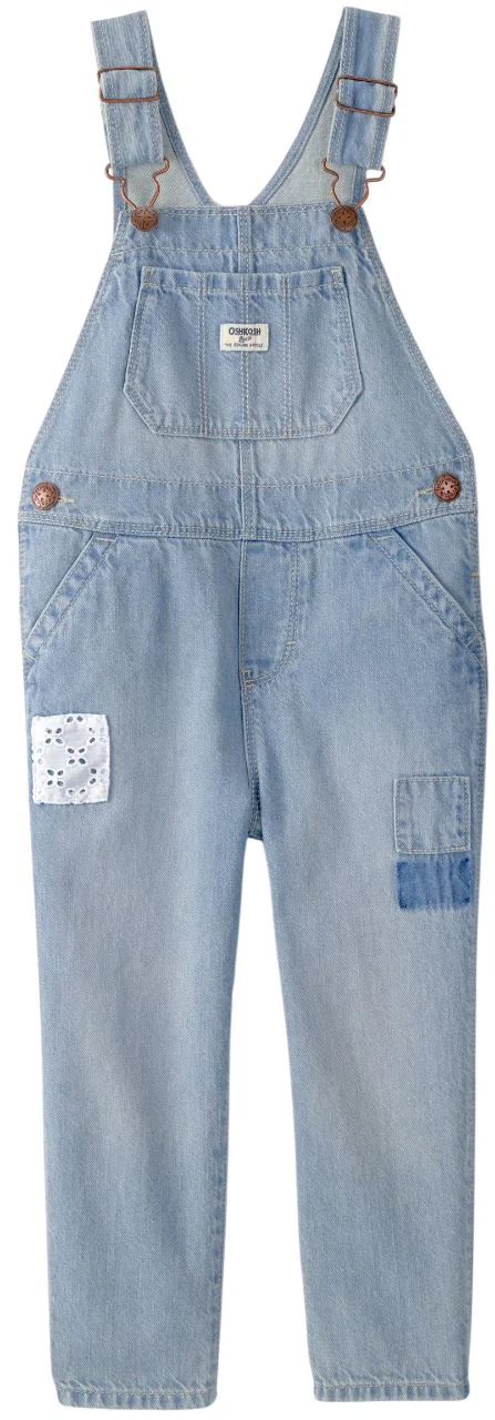 image for OshKosh Длинный джинсовый комбинезон Patchwork Light Wash foto