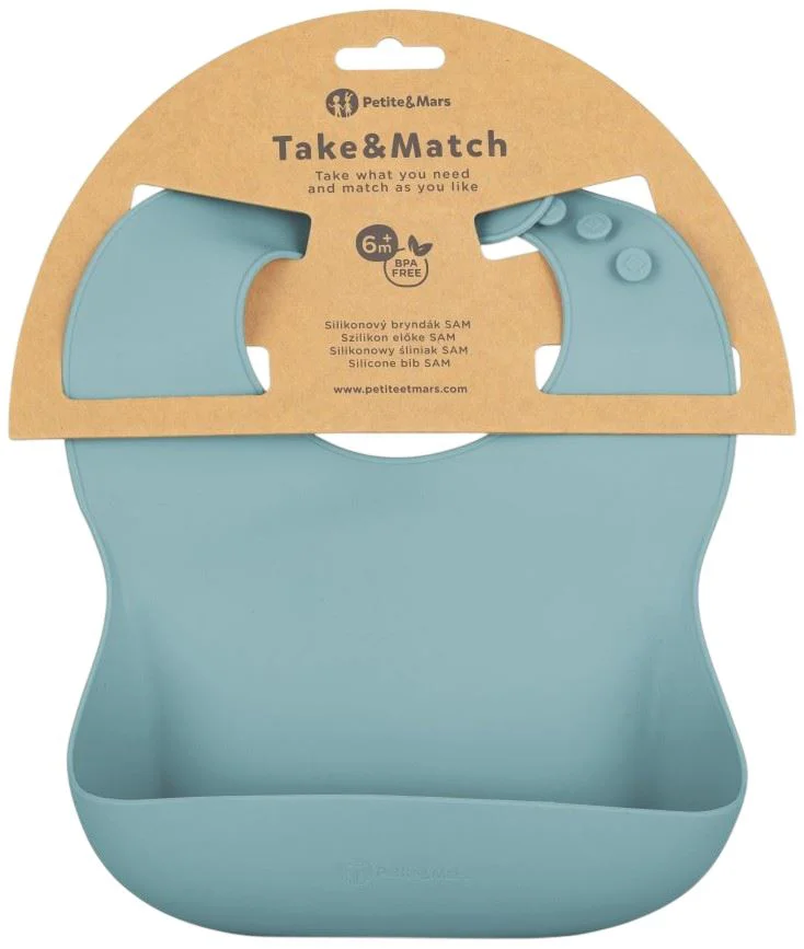 image for Baveta moale din silicon Petite&Mars Take&Match Frosted Sky foto