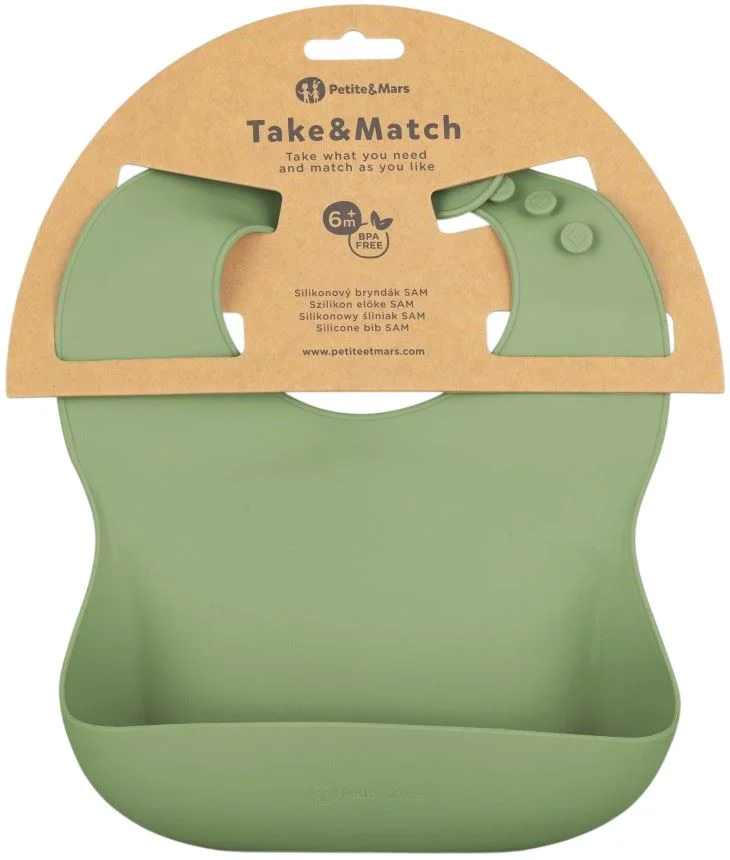 image for Baveta moale din silicon Petite&Mars Take&Match Sweet Pea foto