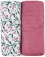 Set 2 pelinci din muselina de bambus Petite&Mars Misty Pink Meadow, 120x120 cm foto