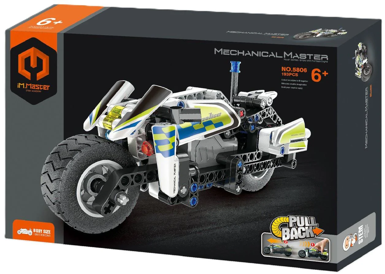 Set de constructie cu inertie iM.Master Motocicleta de politie, 193 el. foto