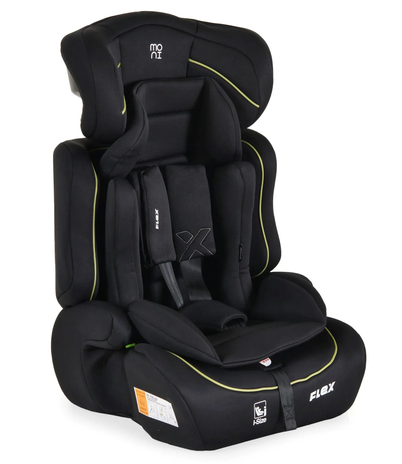 Scaun auto Moni Flex I-size, 9-36kg, Negru/Verde foto