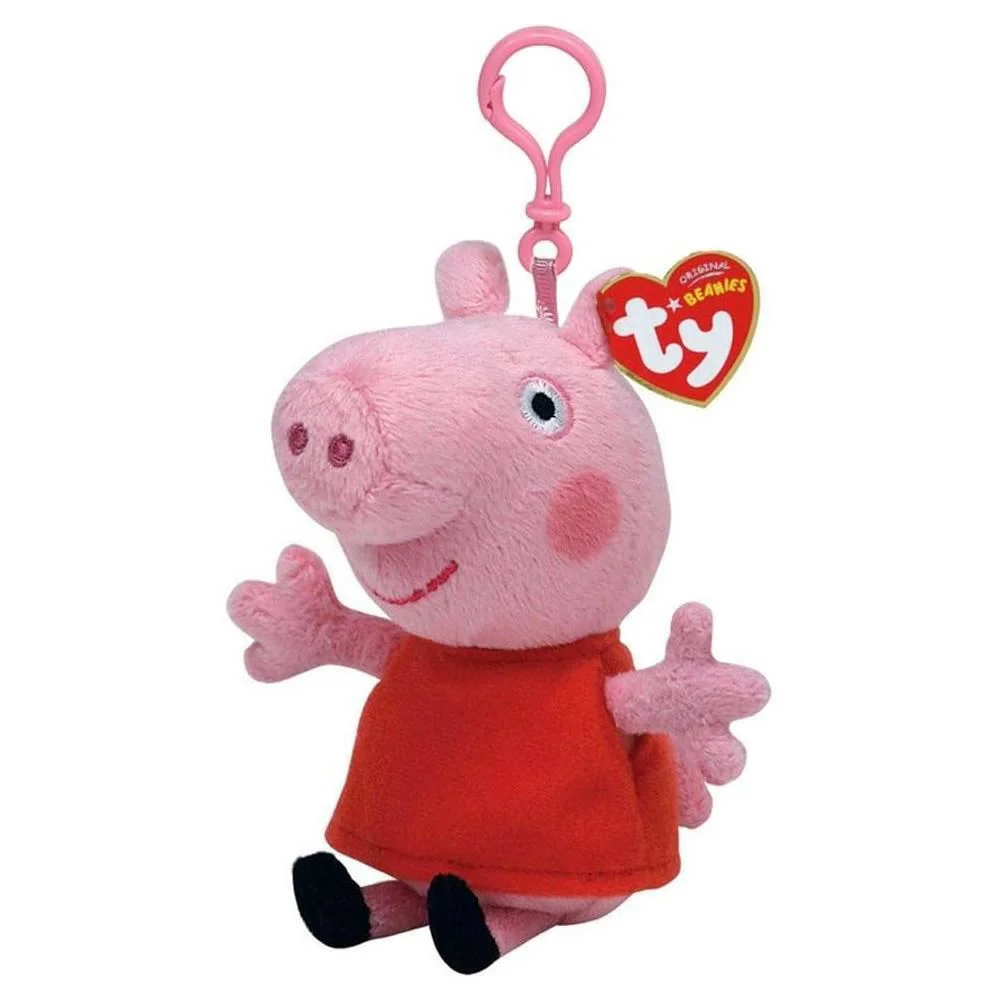 image for Breloc de plus TY Beanie Clip Purcelusa Peppa, 12 cm foto
