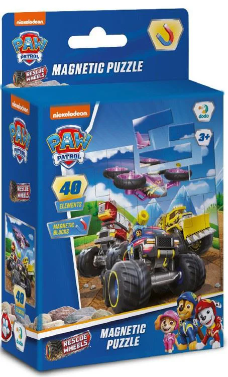 image for Puzzle magnetic Dodo Rescue Wheels, seria Patrula catelusilor, 40 el. foto