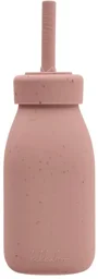Бутылочка из силикона с трубочкой KikkaBoo Platinum Blush foto