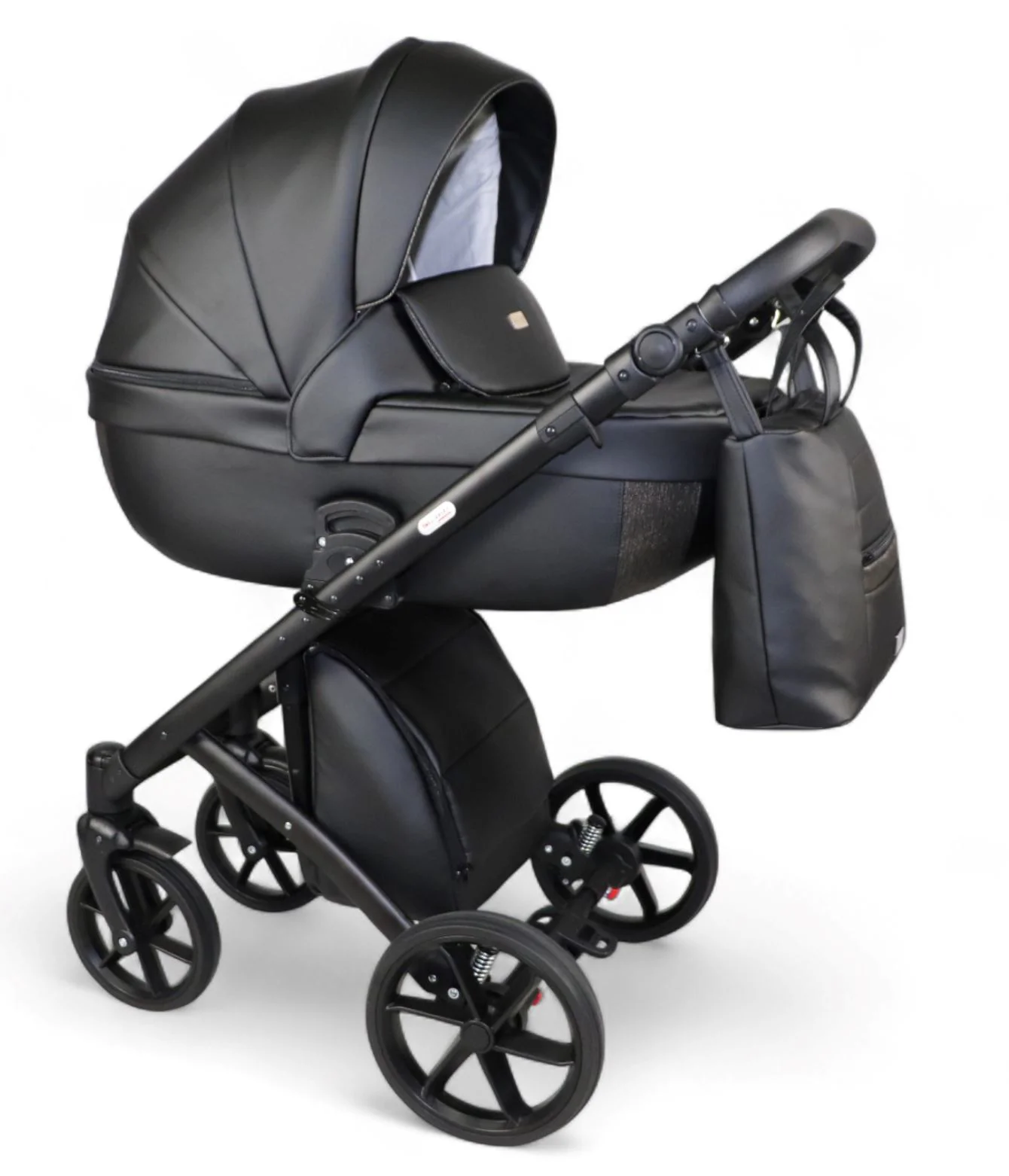 image for Коляска 2 в 1 Eucalyptus Sojan Accord Кожа Чёрная foto