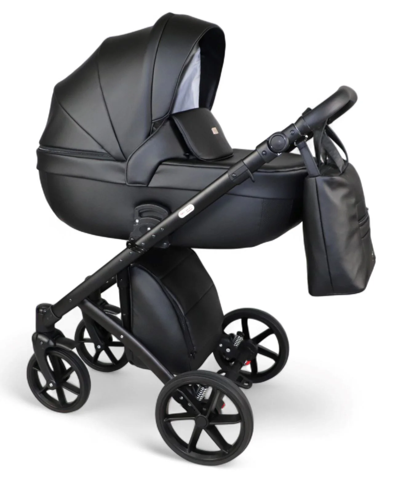 image for Коляска для детей 2 в 1 Eucalyptus Sojan Accord Кожа Чёрная foto