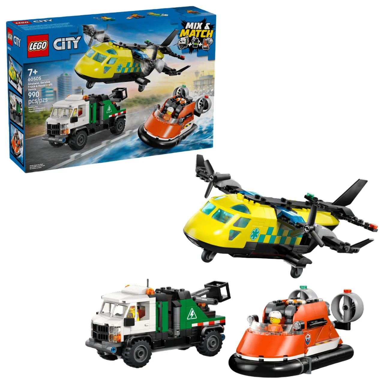 image for LEGO City - Avion, camion de service si hovercraft de salvare foto