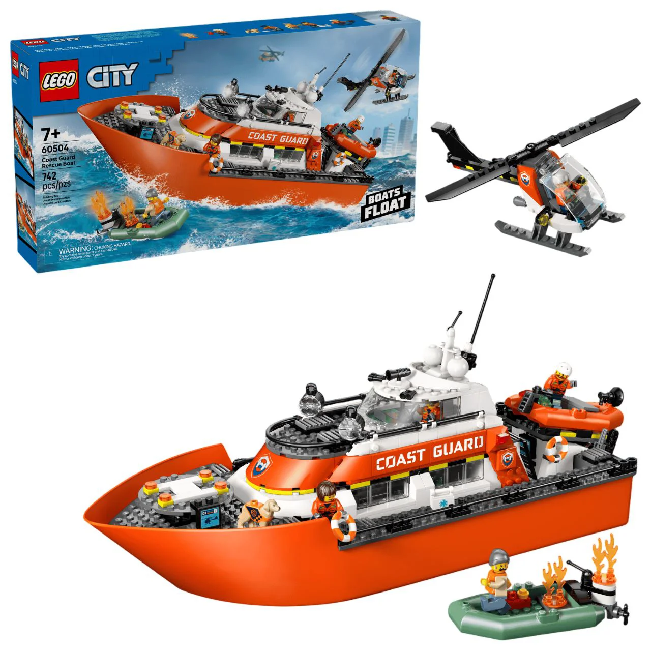 LEGO City - Barca de salvare a Garzii de Coasta si elicopter foto