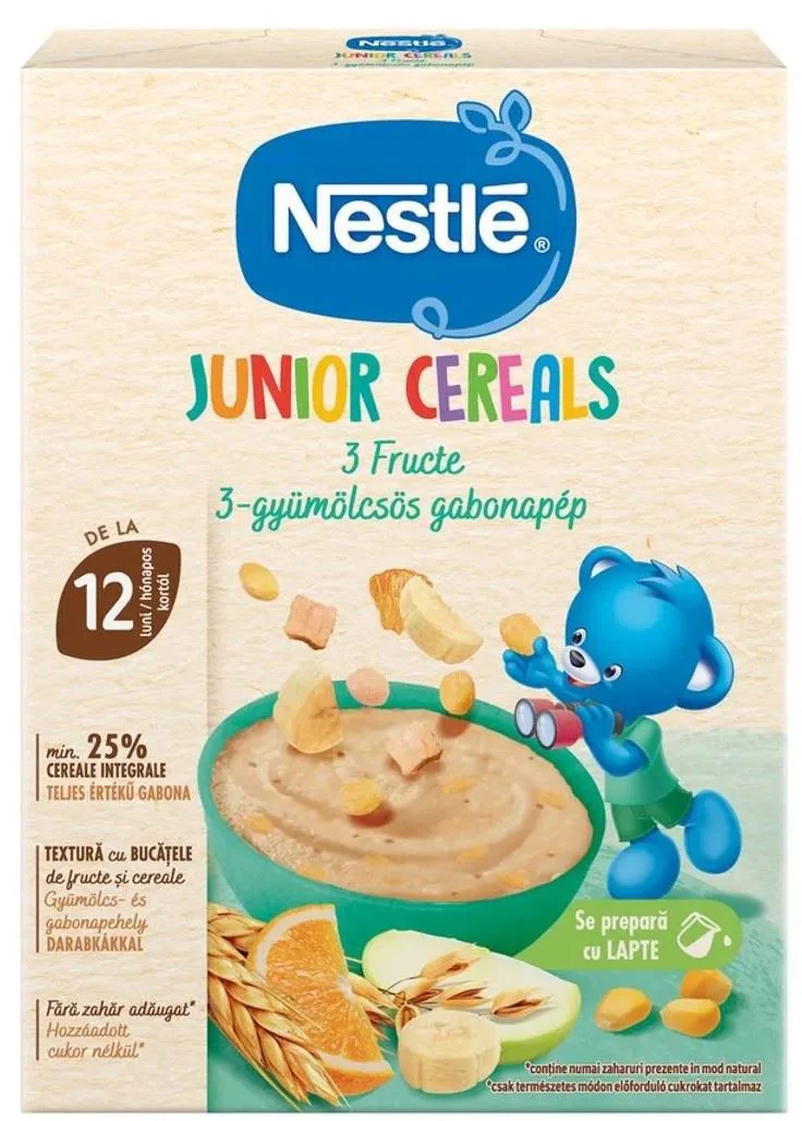 image for Terci fara lapte Nestle Junior din cereale cu 3 fructe (12+ luni), 200 g foto