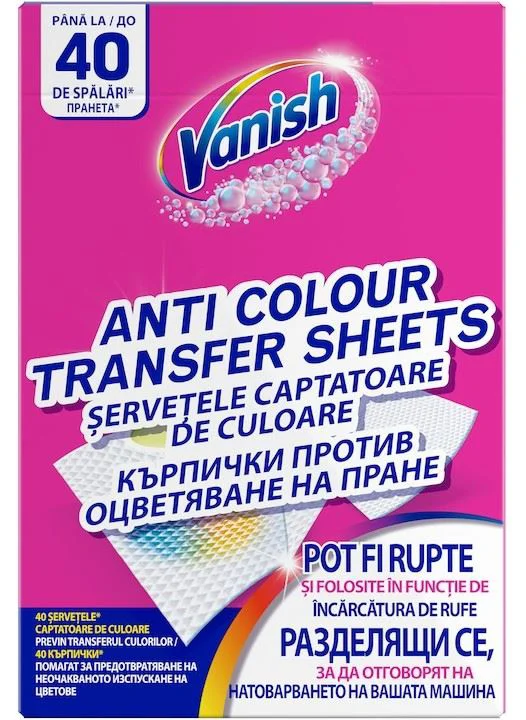 Servetele anti-transfer de culoare Vanish, 40 buc. foto