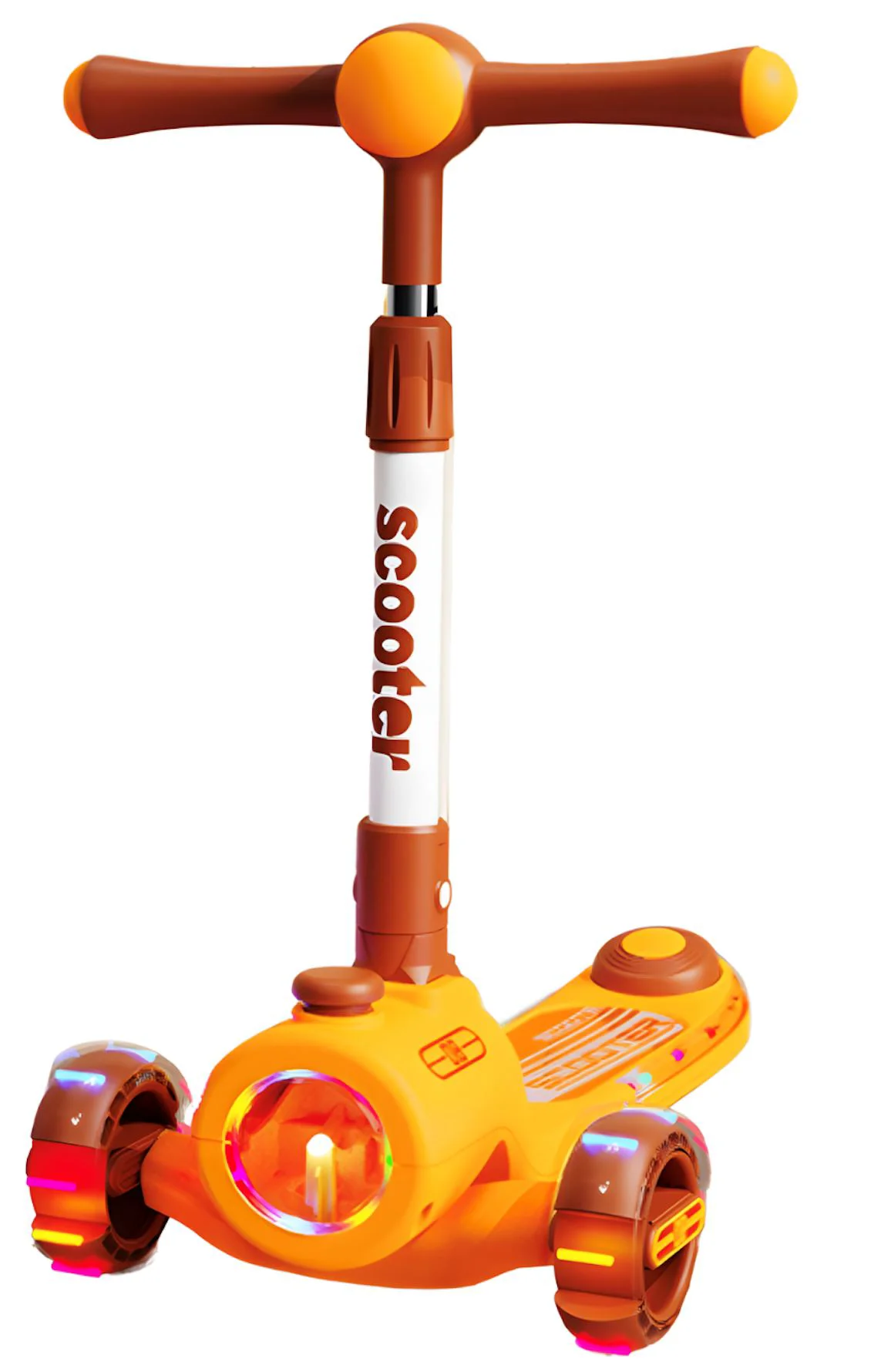 image for Trotineta cu trei roti Scooter cu lumini LED, in sortiment foto